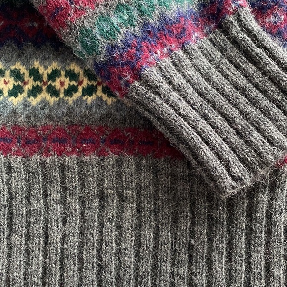 Vintage Shetland wool sweater kids/boys size L- fits adult size XS/S - Picture 6 of 7